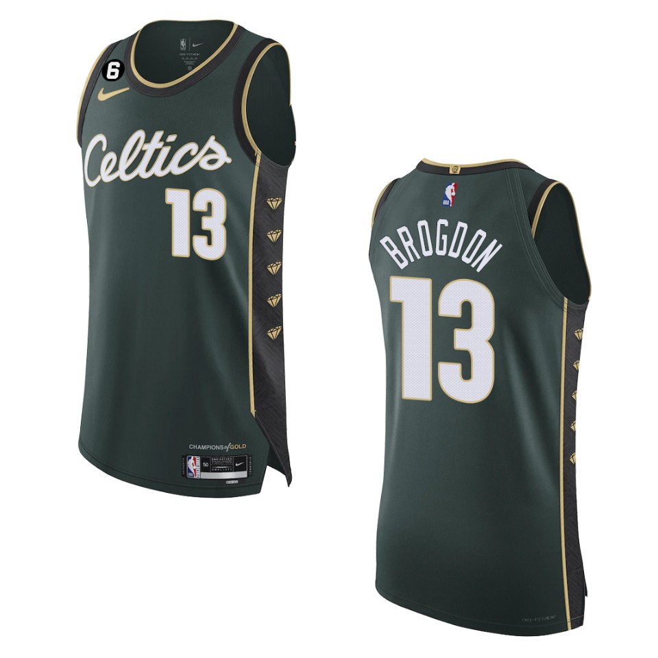Men's Boston Celtics Malcolm Brogdon #13 City Edition 2022-23 Green Jersey 2401NAIT